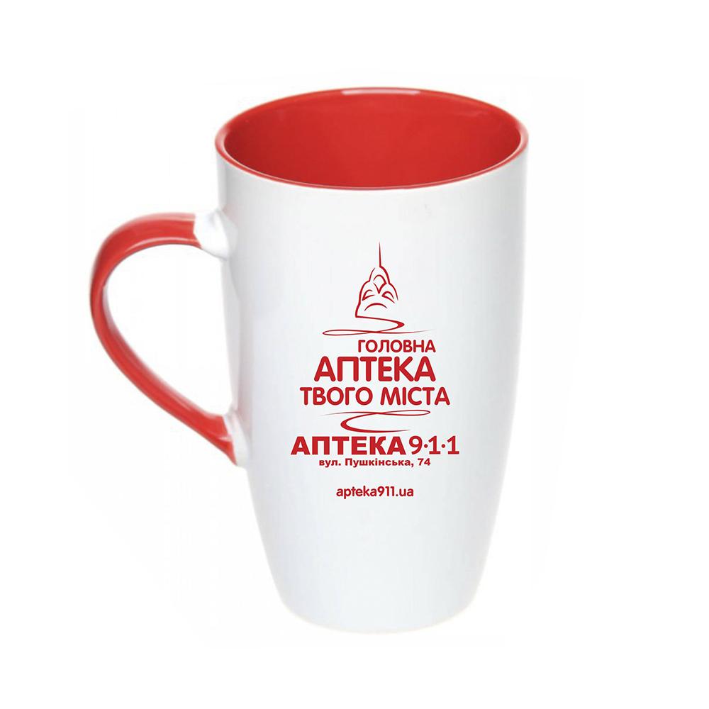 Чашка с логотипом Хельга керамическая цветная